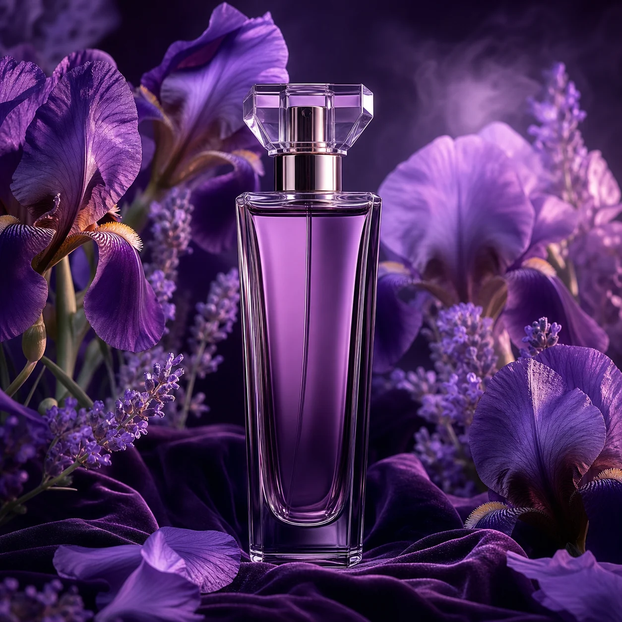 Velvet Iris lila parfüm íriszekkel és levendulával